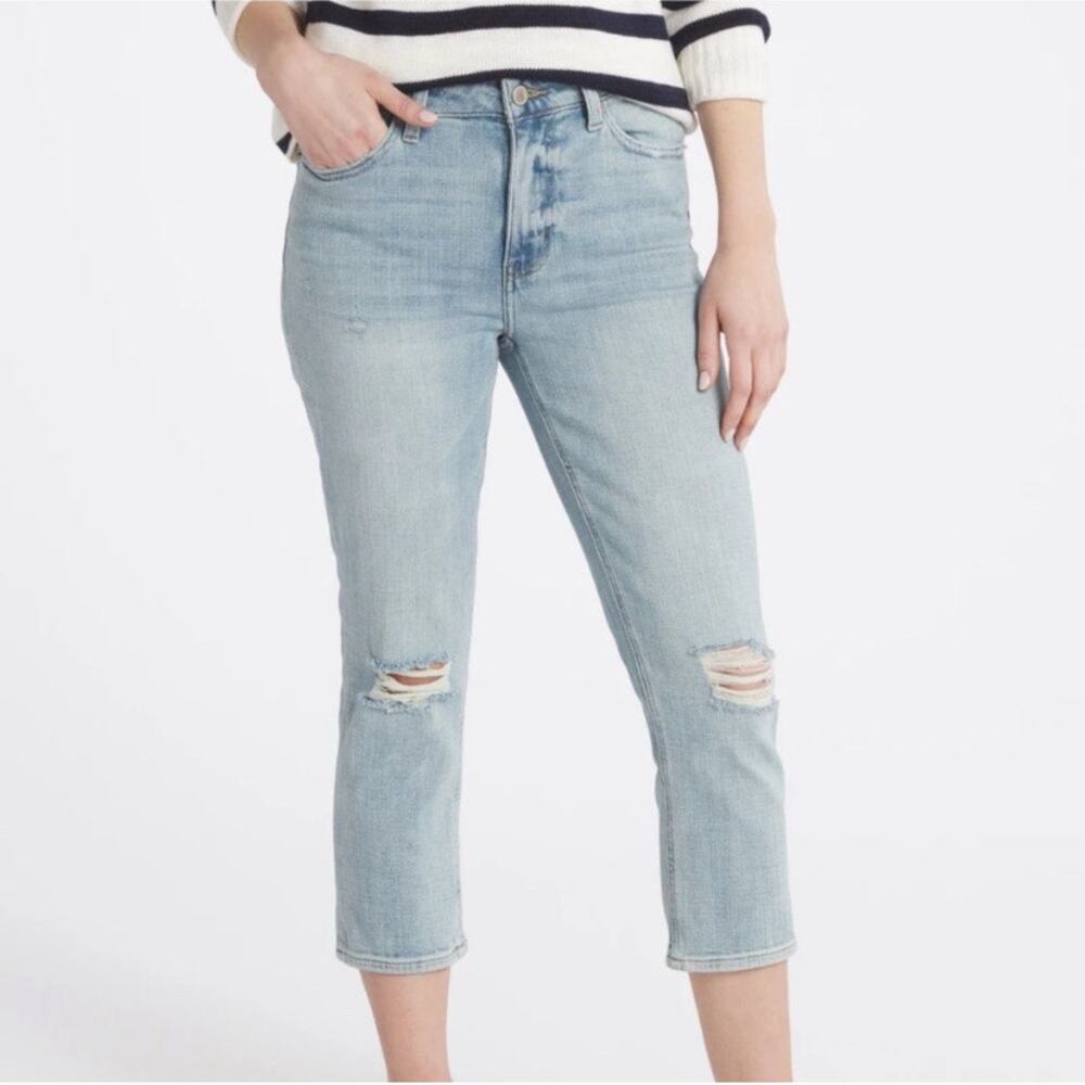 Cosmic Blue Love Light Wash Brielle Vintage High Rise Capri Jeans Size 32/14